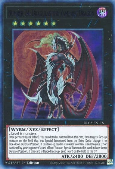 Number 24 Dragulas the Vampiric Dragon Purple Dragons of Legend: The Complete Series Yu-Gi-Oh! card