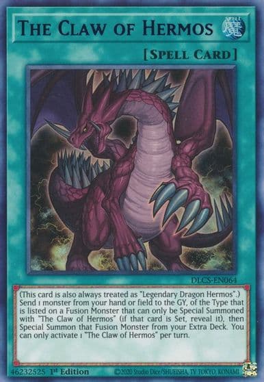 The Claw of Hermos Blue Dragons of Legend: The Complete Series Yu-Gi-Oh! card