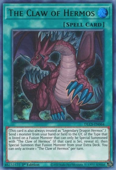 The Claw of Hermos Green Dragons of Legend: The Complete Series Yu-Gi-Oh! card