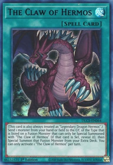 The Claw of Hermos Purple Dragons of Legend: The Complete Series Yu-Gi-Oh! card