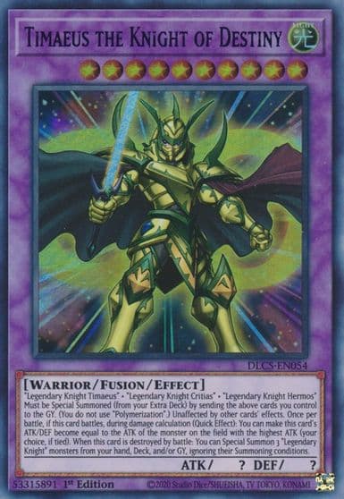 Timaeus the Knight of Destiny Blue Dragons of Legend: The Complete Series Yu-Gi-Oh! card
