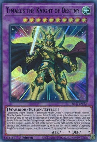 Timaeus the Knight of Destiny Green Dragons of Legend: The Complete Series Yu-Gi-Oh! card