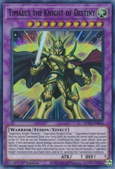 Timaeus the Knight of Destiny Purple Dragons of Legend: The Complete Series Yu-Gi-Oh! card