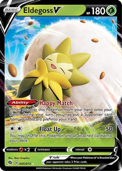 Eldegoss V Champion's Path Pokemon card