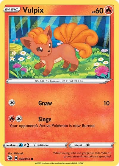 Vulpix Champion's Path Pokemon card