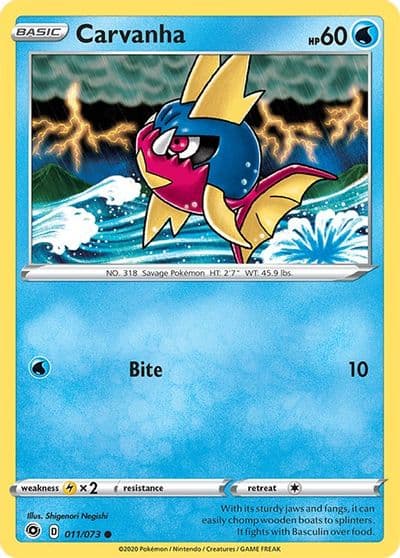 Carvanha Champion's Path Pokemon card