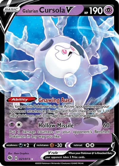 Galarian Cursola V Champion's Path Pokemon card