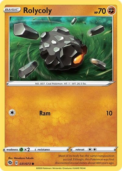 Rolycoly Champion's Path Pokemon card
