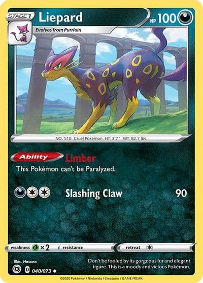 Liepard Champion's Path Pokemon card