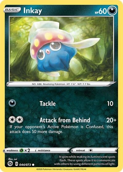 Inkay Champion's Path Pokemon card