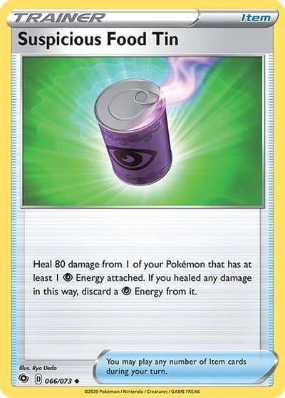 Suspicious Food Tin Champion's Path Pokemon card