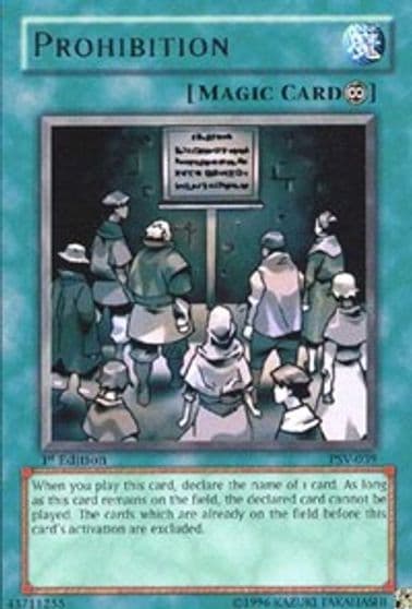 Prohibition Pharaoh's Servant Yu-Gi-Oh! card
