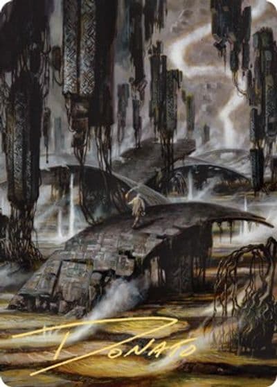 Grimclimb Pathway Art Card Gold Stamped Signature Art Series: Zendikar Rising Magic card