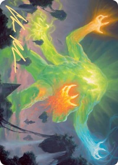 Omnath Locus of Creation Art Card Gold Stamped Signature Art Series: Zendikar Rising Magic card