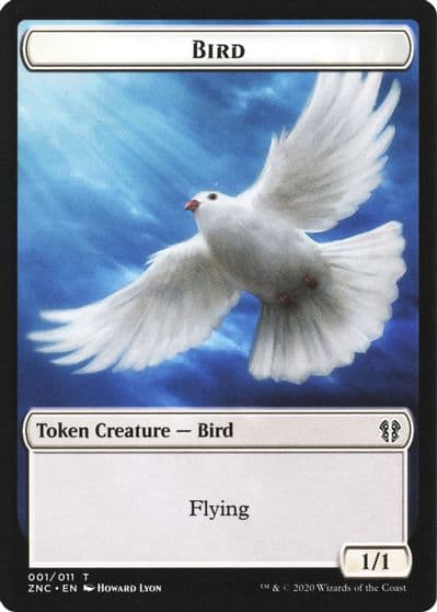 Bird Kor Ally Double Sided Token Commander: Zendikar Rising Magic card