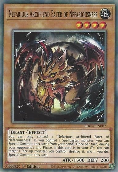 Nefarious Archfiend Eater of Nefariousness Structure Deck: Spirit Charmers Yu-Gi-Oh! card