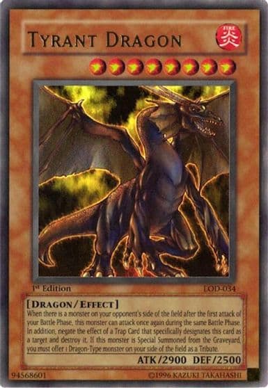 Tyrant Dragon Legacy of Darkness Yu-Gi-Oh! card