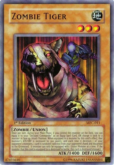 Zombie Tiger Magician's Force Yu-Gi-Oh! card