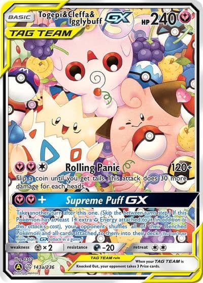 Togepi & Cleffa & Igglybuff GX - 143a/236 Alternate Art Promos Pokemon card
