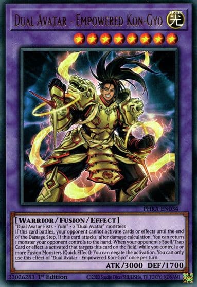 Dual Avatar Empowered Kon Gyo Phantom Rage Yu-Gi-Oh! card