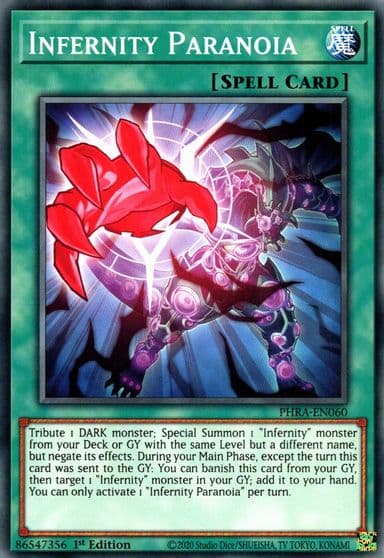 Infernity Paranoia Phantom Rage Yu-Gi-Oh! card