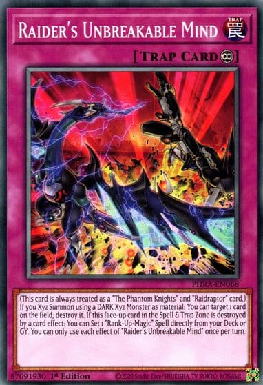 Raiders Unbreakable Mind Phantom Rage Yu-Gi-Oh! card