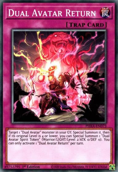 Dual Avatar Return Phantom Rage Yu-Gi-Oh! card