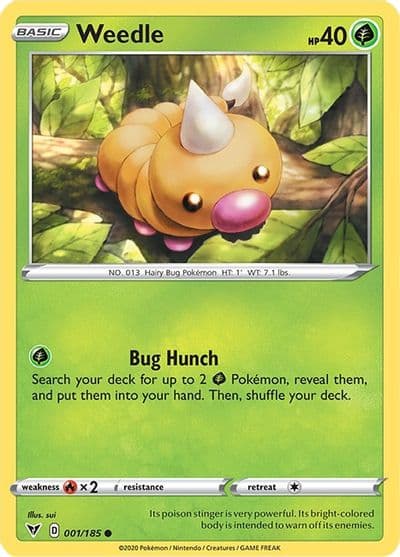 Weedle SWSH04: Vivid Voltage Pokemon card