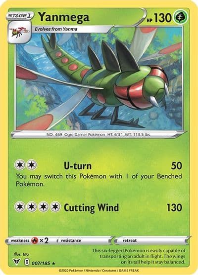 Yanmega SWSH04: Vivid Voltage Pokemon card