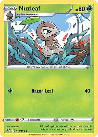 Nuzleaf SWSH04: Vivid Voltage Pokemon card