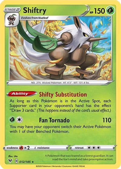 Shiftry SWSH04: Vivid Voltage Pokemon card