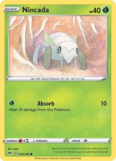 Nincada SWSH04: Vivid Voltage Pokemon card
