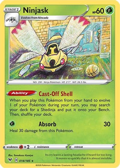Ninjask SWSH04: Vivid Voltage Pokemon card