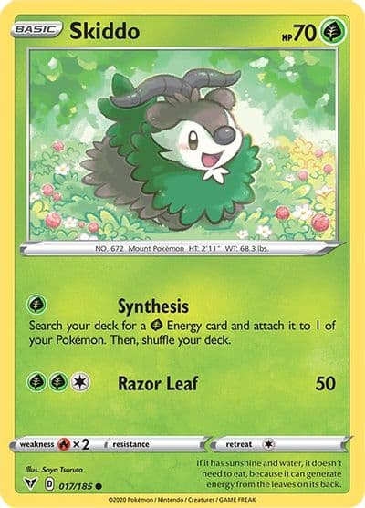 Skiddo SWSH04: Vivid Voltage Pokemon card