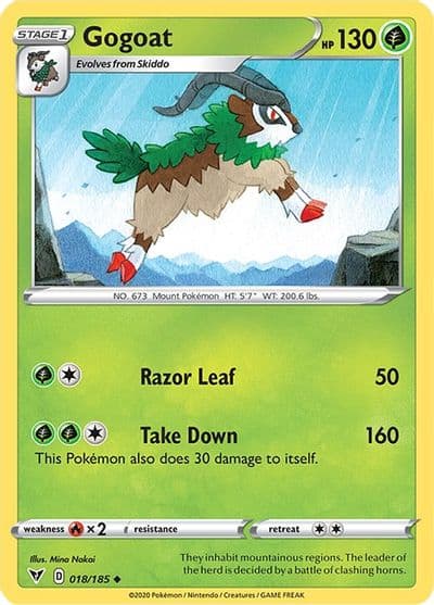 Gogoat SWSH04: Vivid Voltage Pokemon card