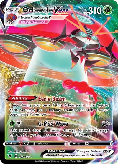 Orbeetle VMAX SWSH04: Vivid Voltage Pokemon card
