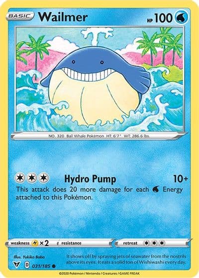 Wailmer SWSH04: Vivid Voltage Pokemon card