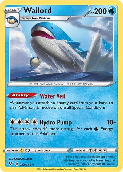 Wailord SWSH04: Vivid Voltage Pokemon card
