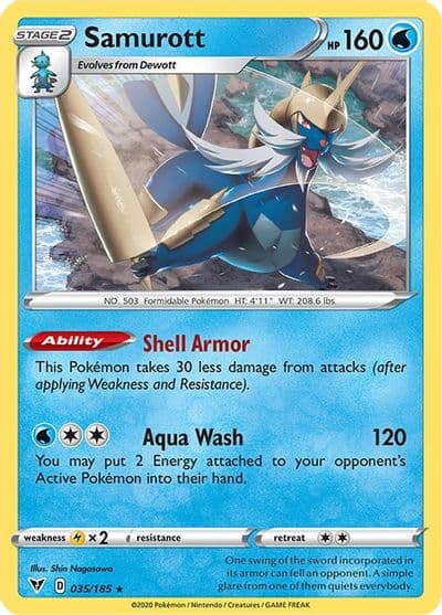 Samurott SWSH04: Vivid Voltage Pokemon card