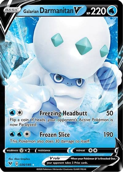 Galarian Darmanitan V SWSH04: Vivid Voltage Pokemon card