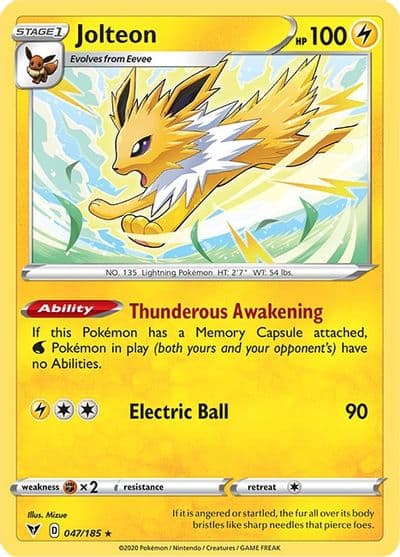 Jolteon SWSH04: Vivid Voltage Pokemon card