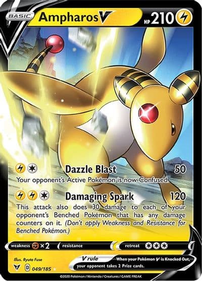 Ampharos V SWSH04: Vivid Voltage Pokemon card