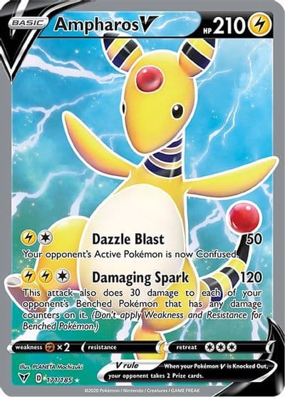 Ampharos V (Full Art) SWSH04: Vivid Voltage Pokemon card