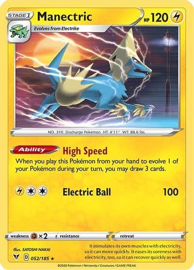 Manectric SWSH04: Vivid Voltage Pokemon card