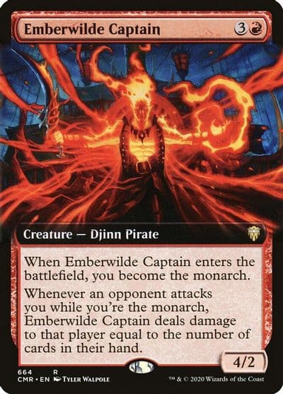 Emberwilde Captain Extended Art Commander Legends Magic card