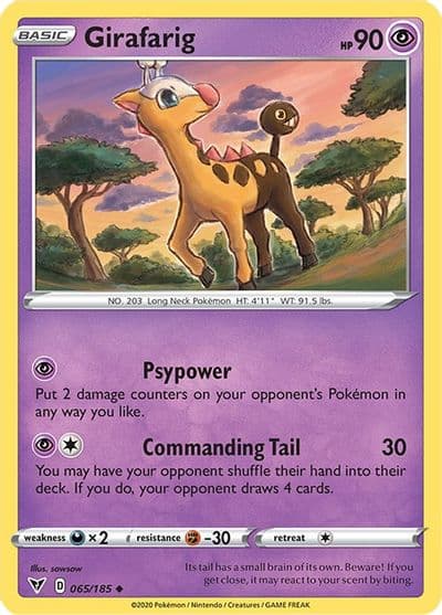 Girafarig SWSH04: Vivid Voltage Pokemon card