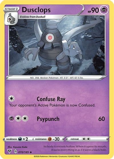Dusclops SWSH04: Vivid Voltage Pokemon card