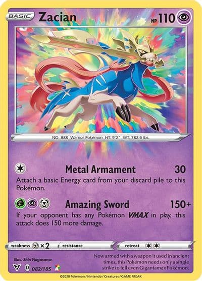 Zacian SWSH04: Vivid Voltage Pokemon card