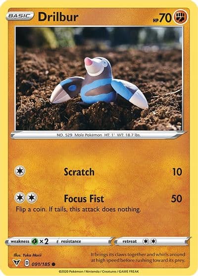 Drilbur SWSH04: Vivid Voltage Pokemon card
