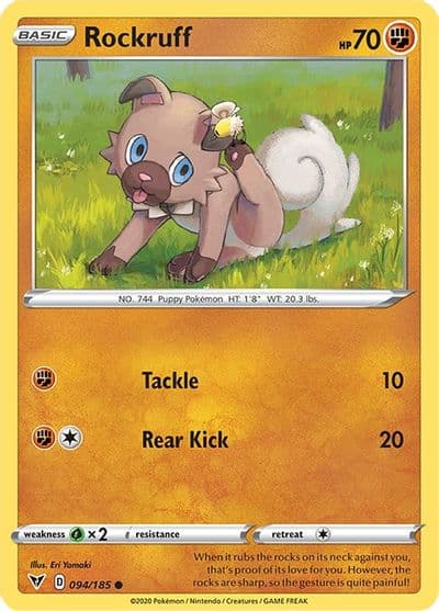 Rockruff SWSH04: Vivid Voltage Pokemon card